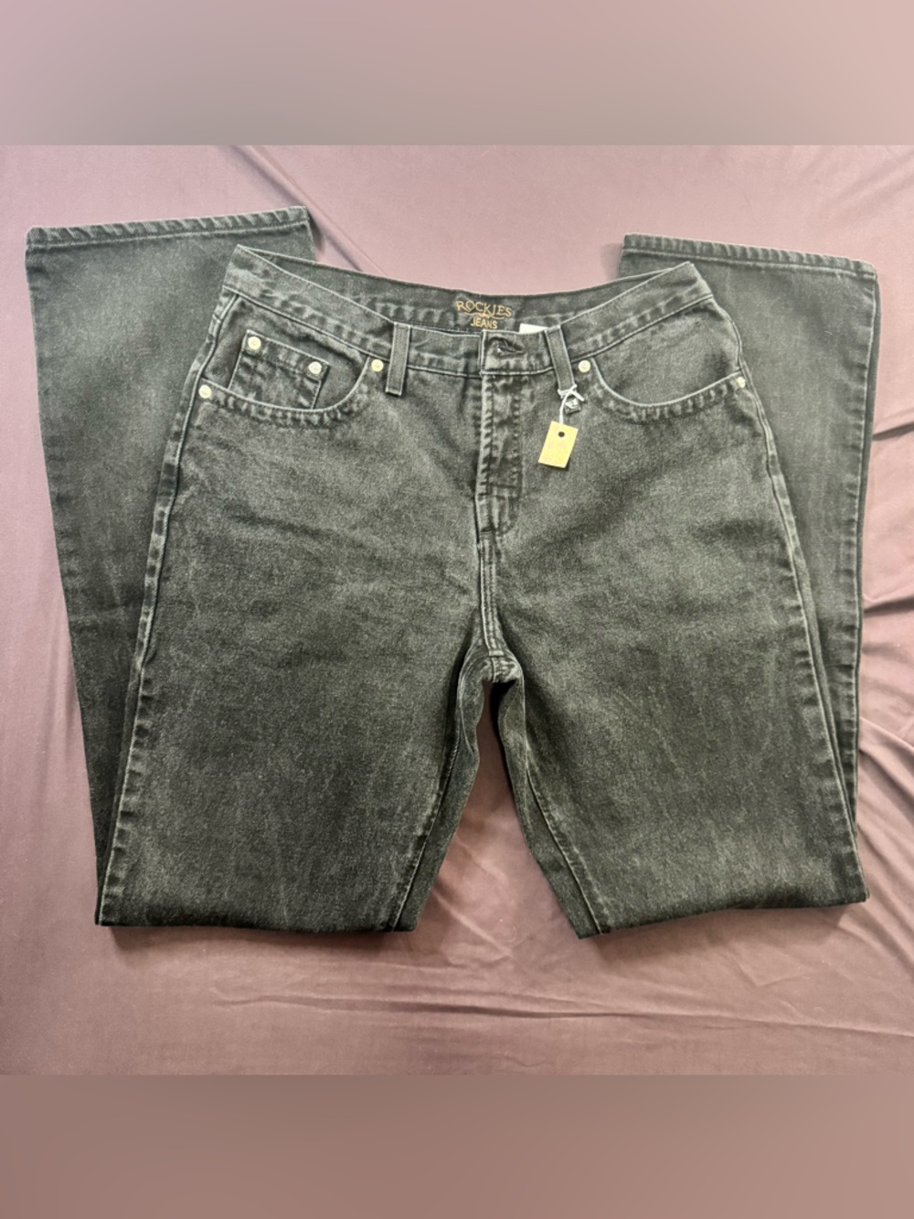 Vintage Rockies Black Straight-Leg Jeans - 14 XL